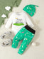 Men's Youngsters Sports Golf Print Long Sleeve Ha Shirt + Full Print Suit Golf Pants with Hat Three-piece Set, Perfect for Outdoor BS6044B
